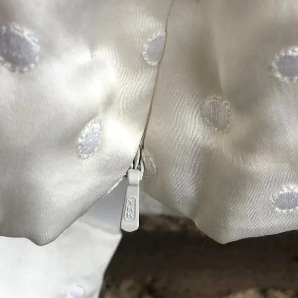 Doncaster 100% Silk Ivory Polka Dot V Neck Formal Top Size 12 - Picture 6 of 7